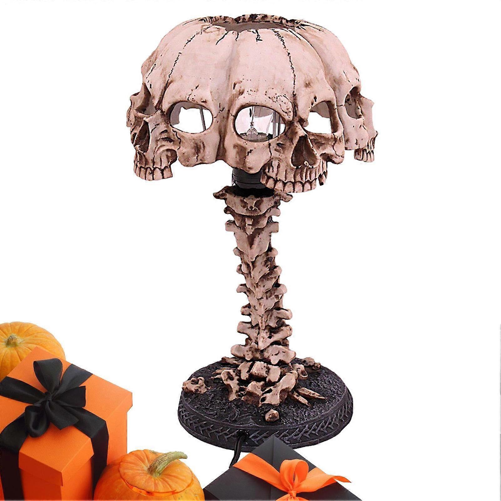 Skull Table Lamp, Skeleton Light  Resin Night Light, Spooky Halloween Decoration