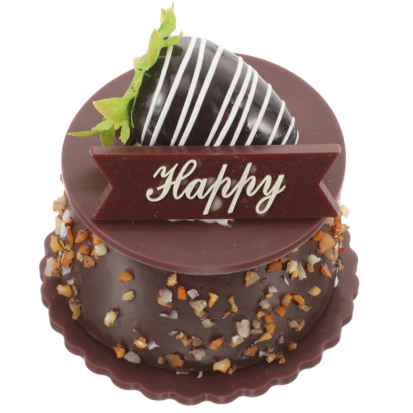 Artificial Cake Model for Decor Use Made of PVC Mini Coffee Tone