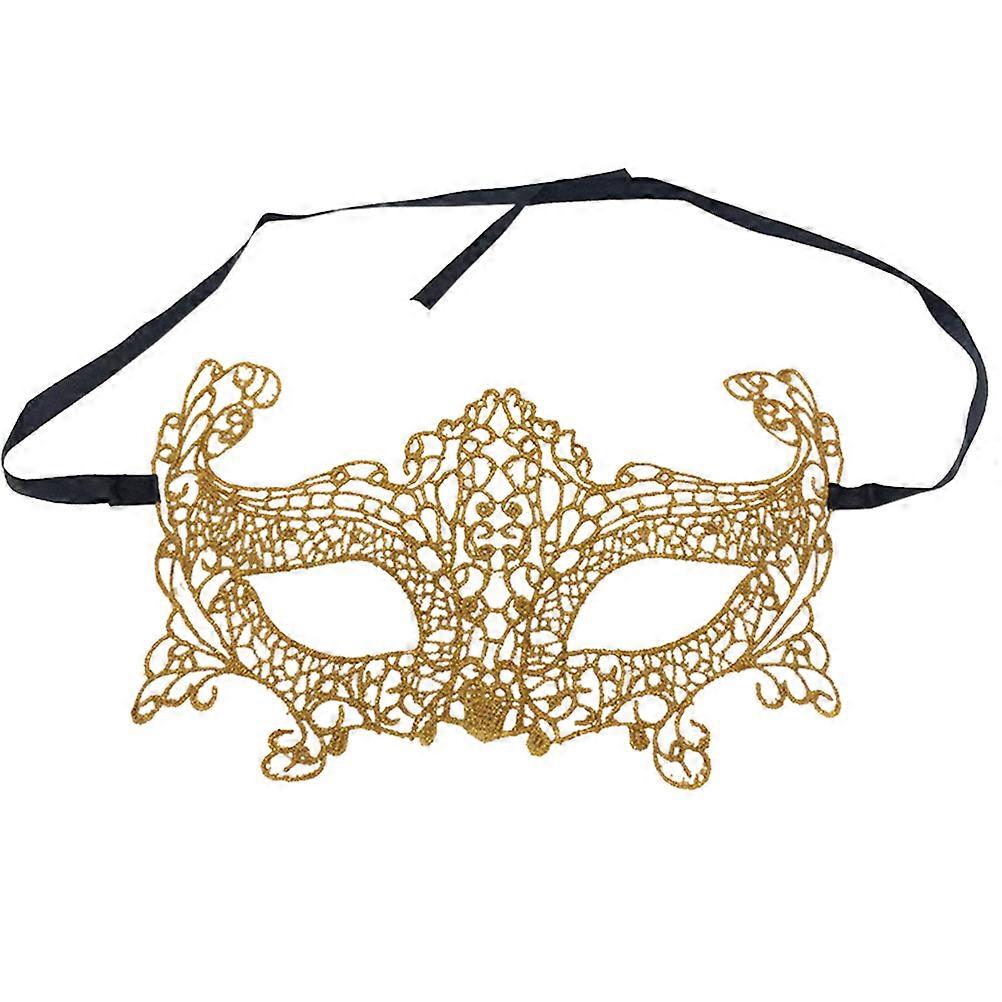 Elegant Golden Half Face Masquerade Mask For Costume Party And Halloween 1Set Decoration