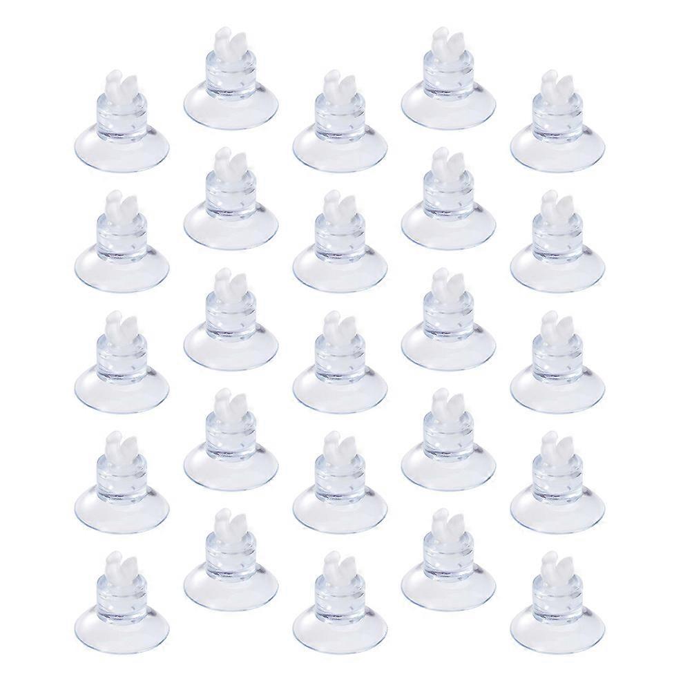 Aquarium Airline Tube Holder Clips with Suction Cups Made of Premium Rubber Transparent 25 Pieces