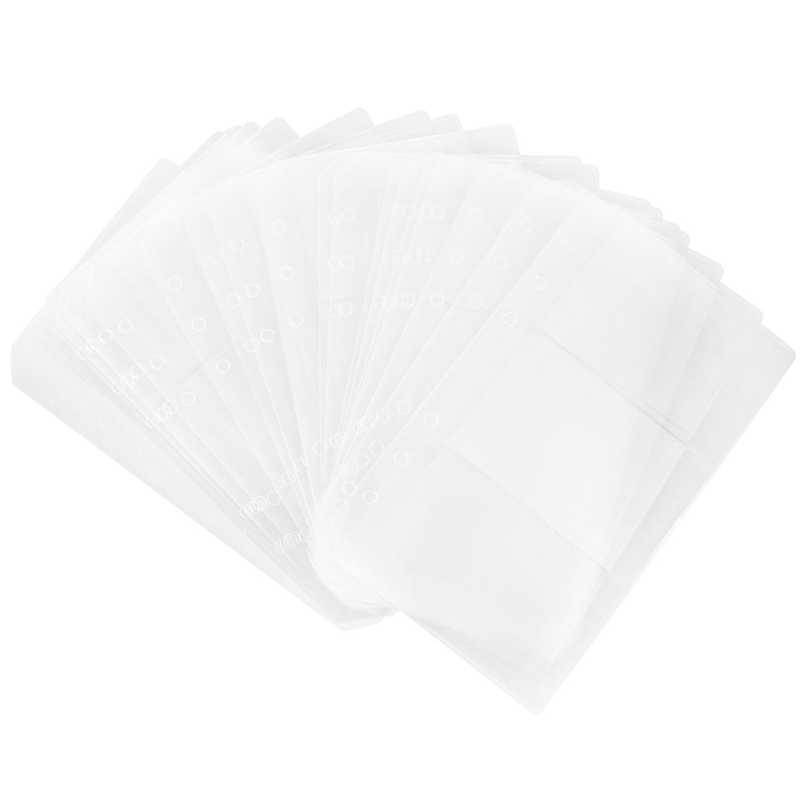 Transparent PVC Binder Pockets with Smooth Closure for Organizing Files Documents 6Hole 20 Sheets