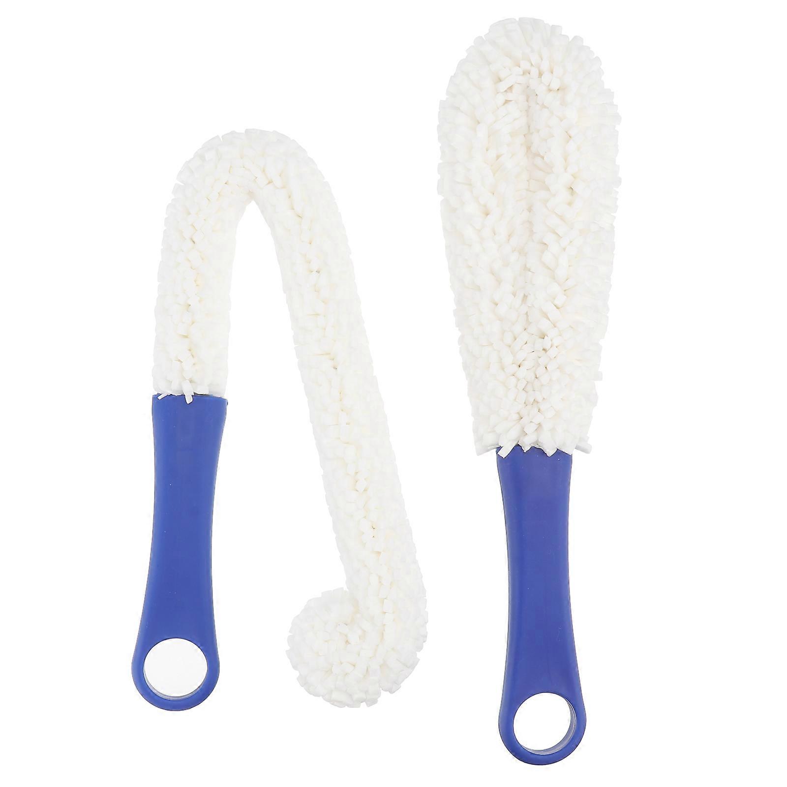 2Pcs Red Wine Cup Cleaning Brush Set Flexible Long Brush And Short Flat Brush For Household Users And Owners Convenient Cleaning Tool