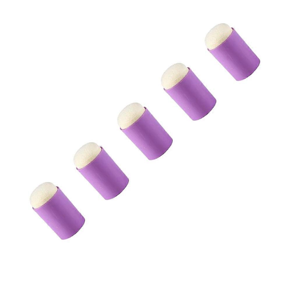 Purple Sponge Stamp Set for Kids Creative Ink Daubers Easy to Use PVC Finger Painting Tools 5pcs