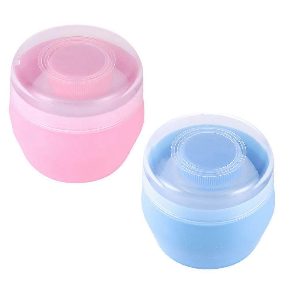 Powder Box For Baby 2 Sets Convenient Powder Puff Containers Home Use Assorted Color For Talcum Powder Storage