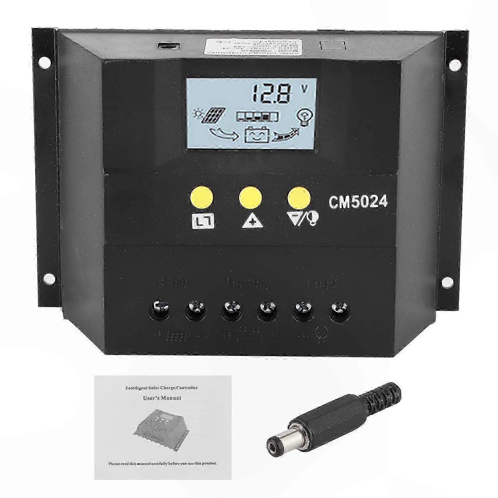 Solar Charge Controller 50A 12V/24V LCD Display Multiple Protection for Solar Panel Battery Systems