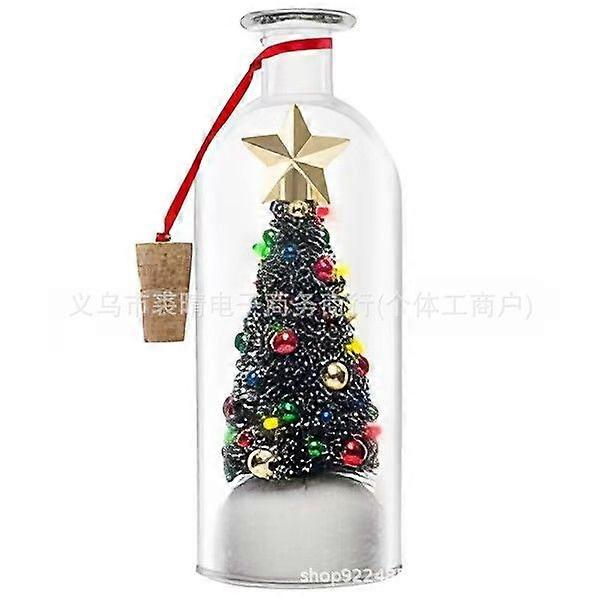 Christmas Tree Glass Lamp Led Night Light with Transparent Cover for Holiday Decorations Festive Tabletop Atmosphere for Xmas Parties and Celebrations