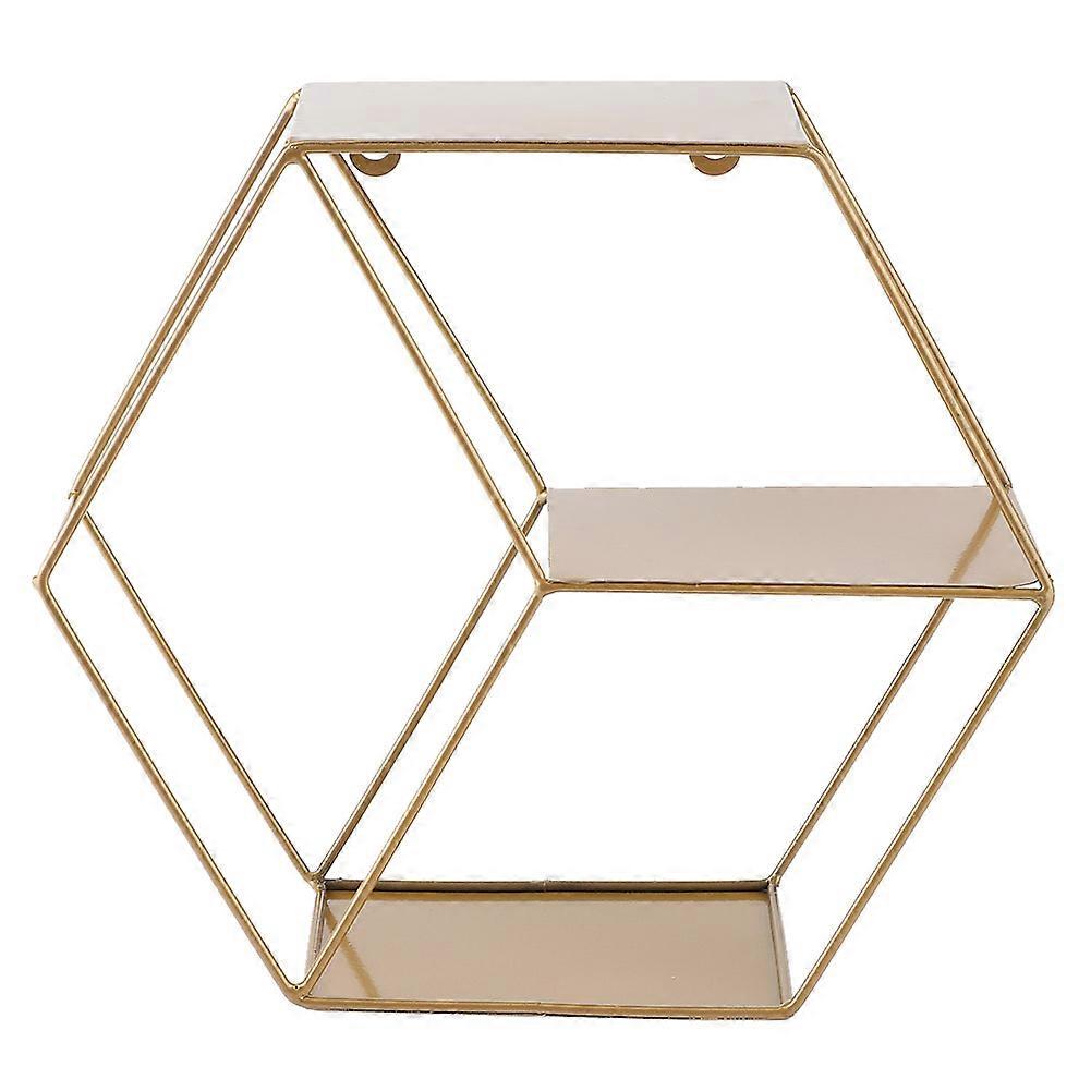 Hexagonal wall-mounted storage shelf for home, interior wall decoration holder