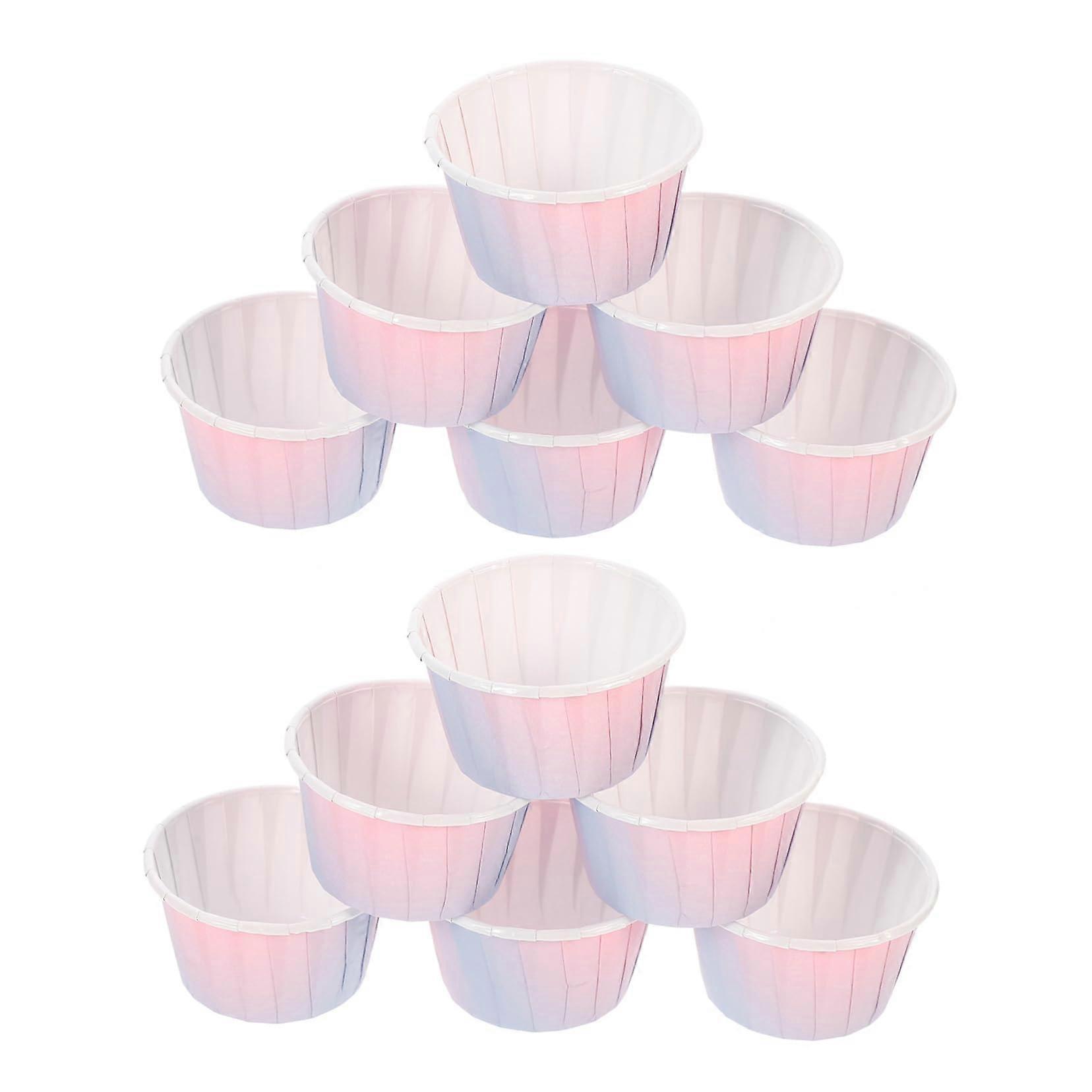 50pcs Gradient Color Paper Cupcake Cups Practical Muffin Baking Cups for Parties Safe and Convenient Cake Decorating Supplies Greaseproof Design