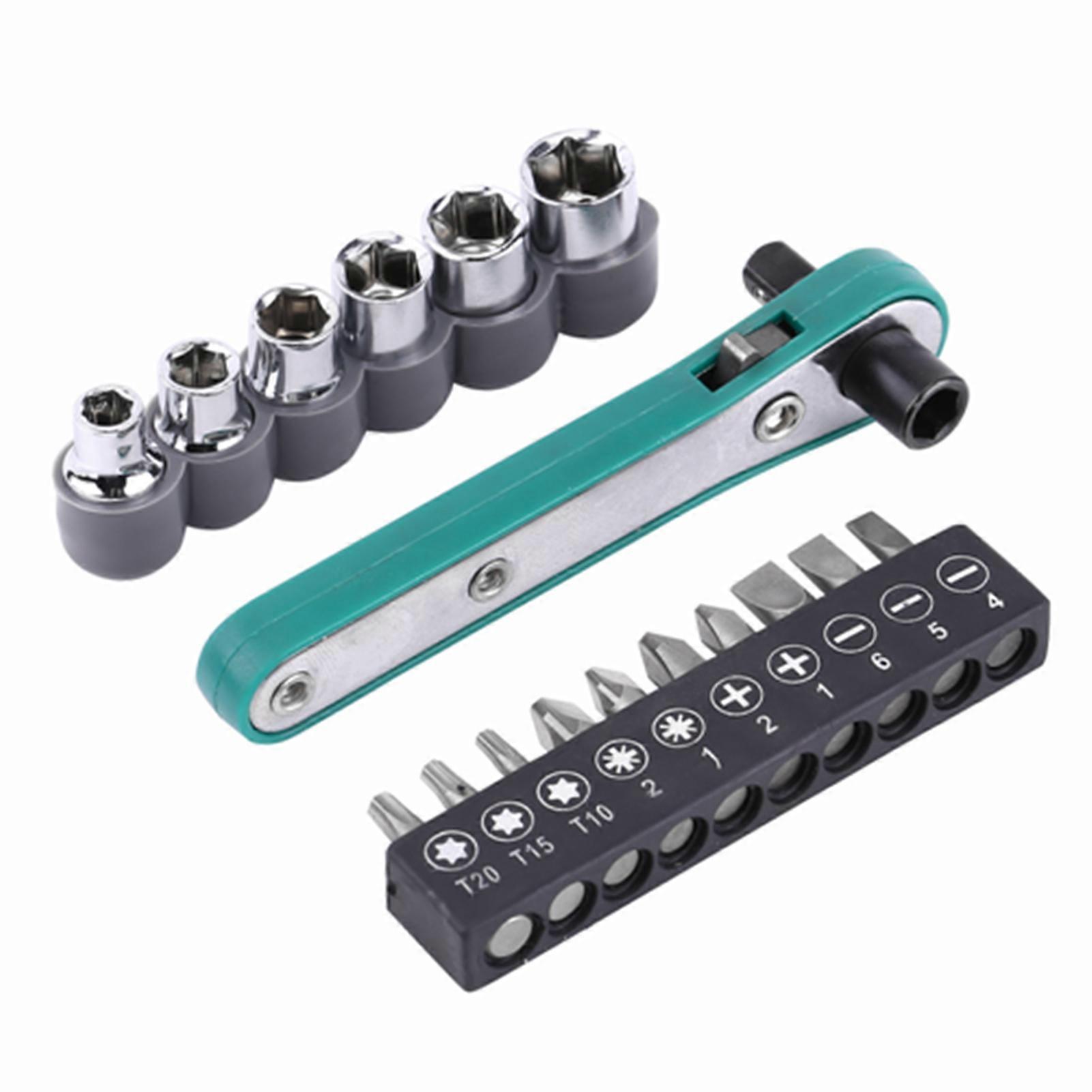 1/4" ratchet wrench screwdriver with interchangeable screwdriver bits