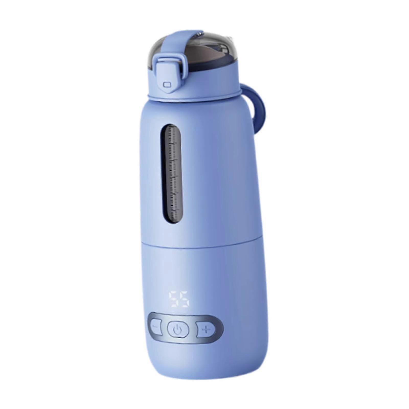 Portable Bottle Warmer for Baby Milk, 300ml Fast Charging Water Bottle for Car, Accurate Temperature Control, Blue