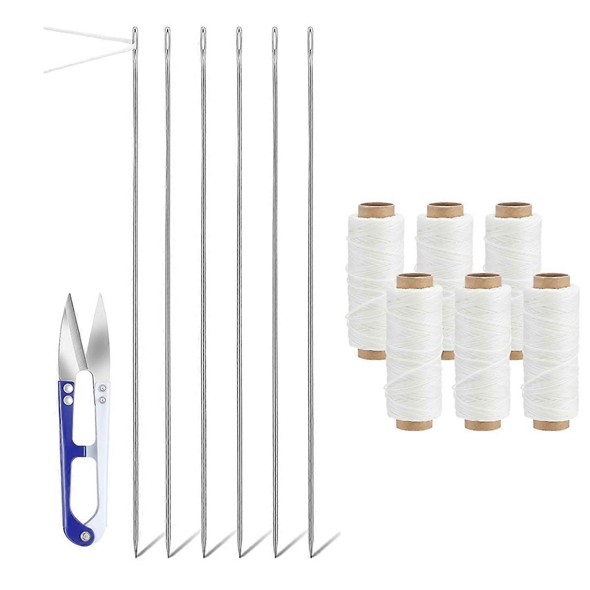 13 Pcs Lei Needle Kit Include 6 Pcs Stainless Steel Long Needle