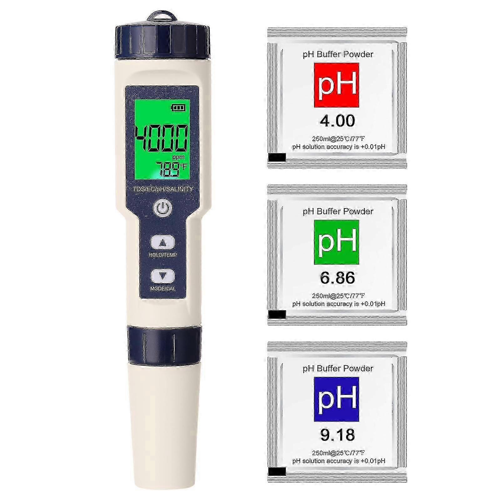 5 in 1 Professional Multi-parameter Combo Testing Meter PH/EC/TDS/Salinity/Thermometer Digital