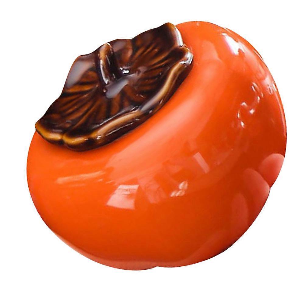 Tea Container Ceramic Persimmon-Shaped Jar for Daily Moisture-Proof 1Set