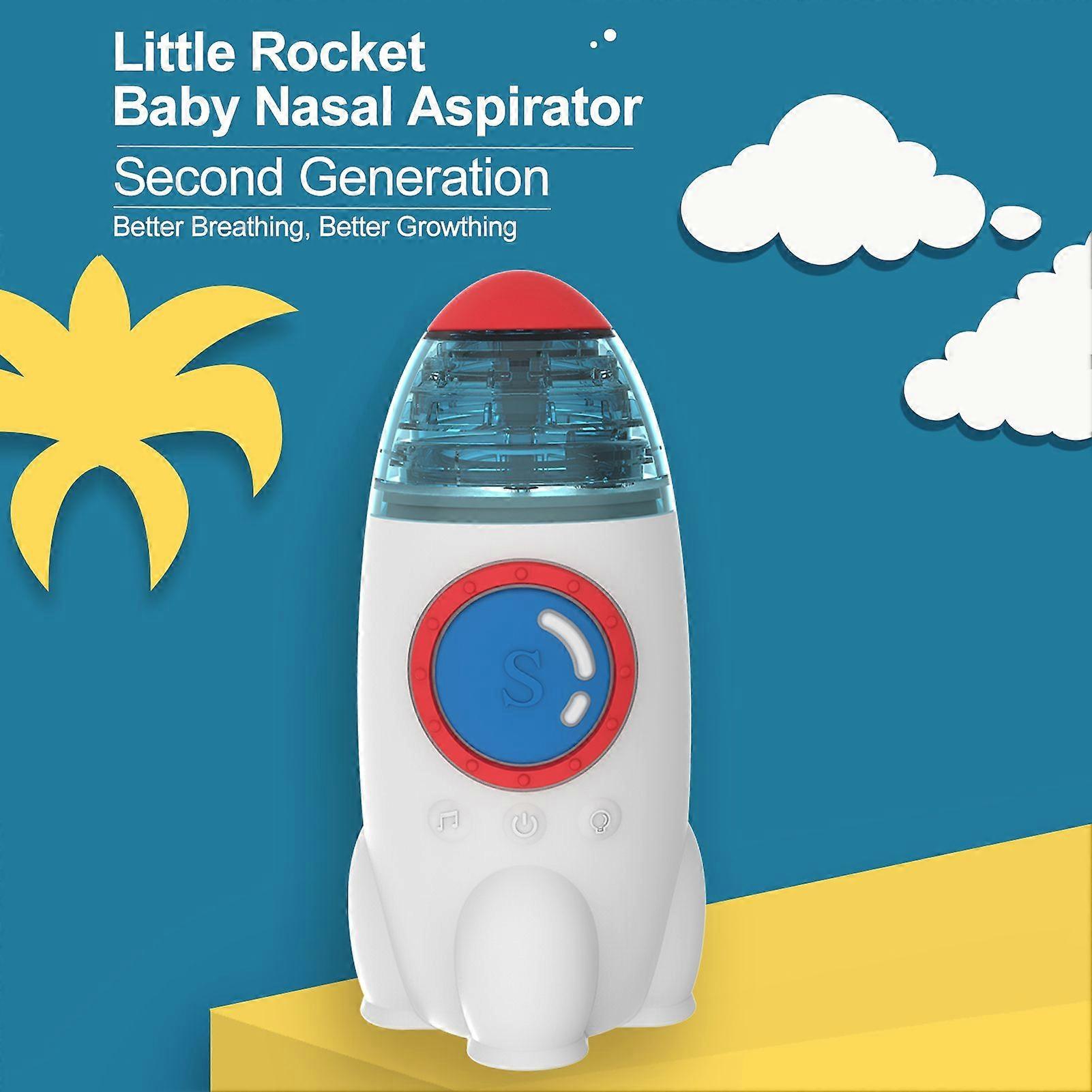 Cute Electric Baby Nasal Aspirator Automatic Nose Sucker Cleaner for Infants 3 Suction Levels Low Noise Anti-backflow Built-in Battery LED Light Sooth