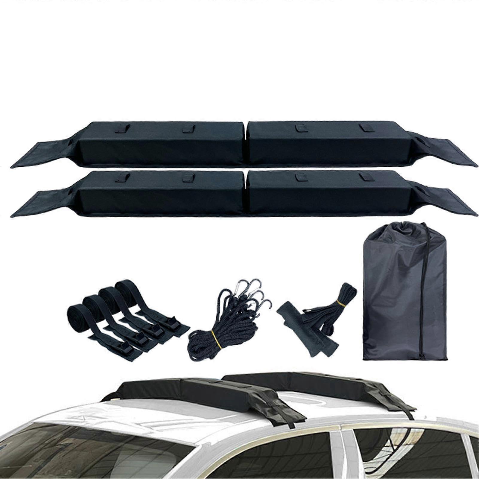Car Soft Roof Rack for Luggage and Bikes | Easy Installation Rooftop Cargo Carrier with High Load Capacity and Crossbars