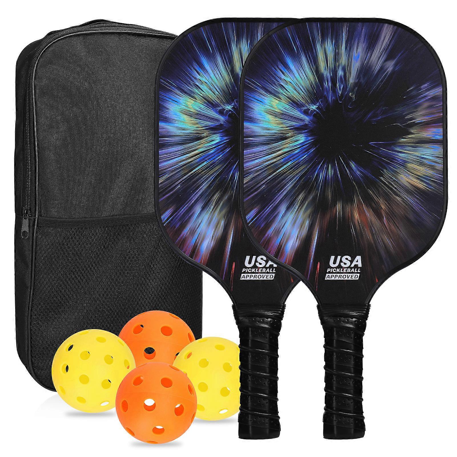 Fiberglass Pickleball Paddle Set, 2 Rackets 15.7