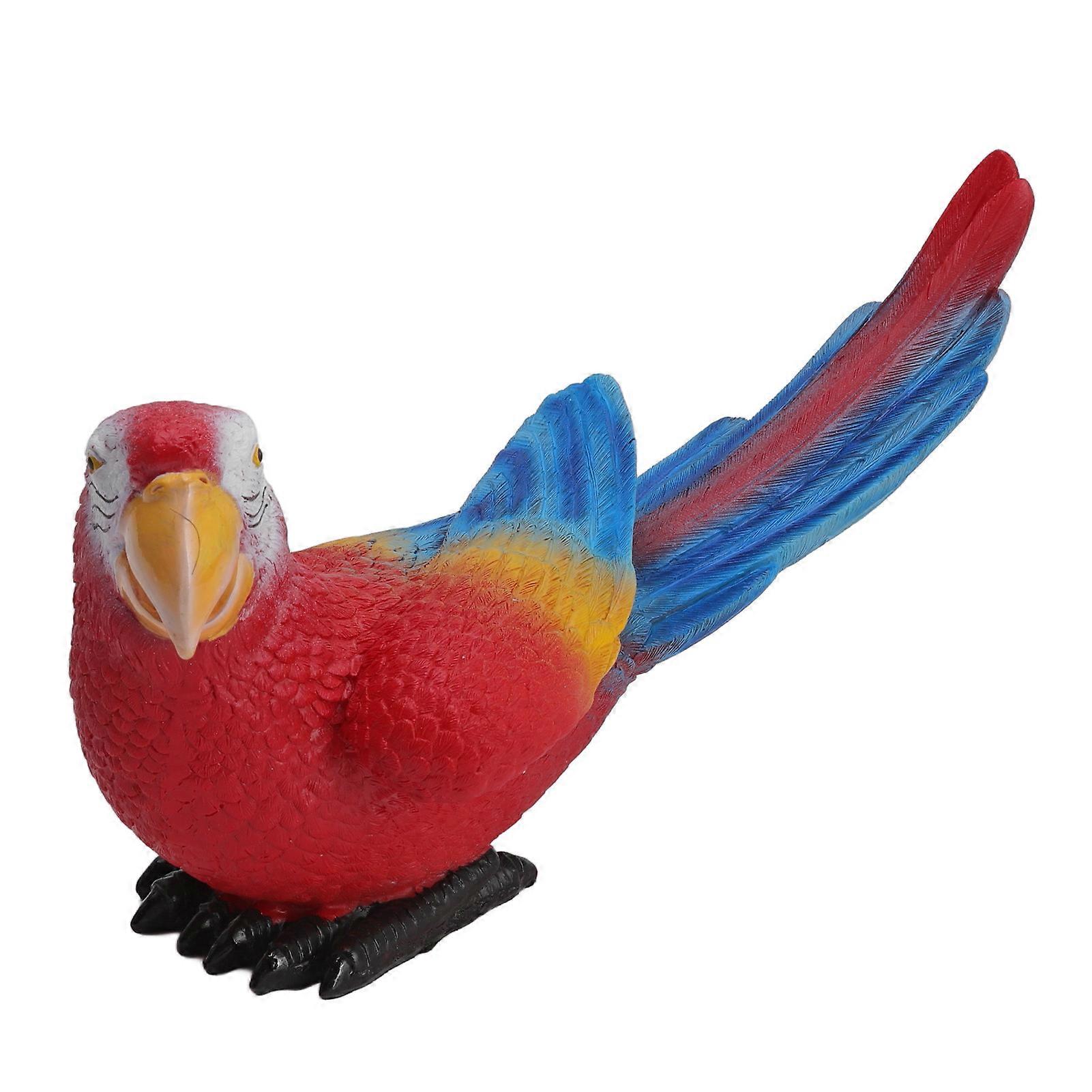Parrot Sculpture Ornament Waterproof Lifelike Synthetic Resin Decorative Bird Statue for Garden Courtyard Balcony