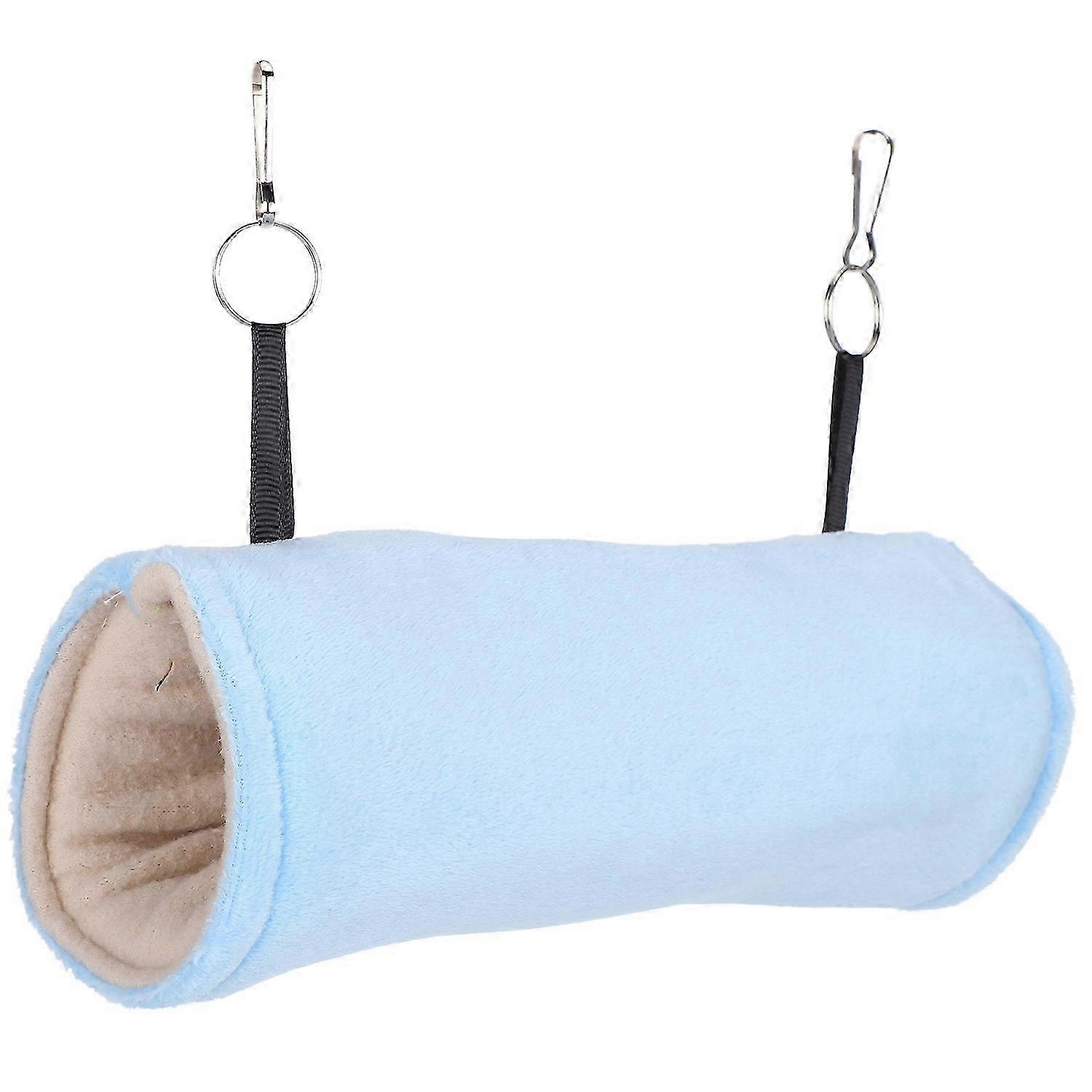 Hamster Hammock Warm Plush Tunnel Cage Hanging Bed Tube for Small Animals Pet BirdsBlue