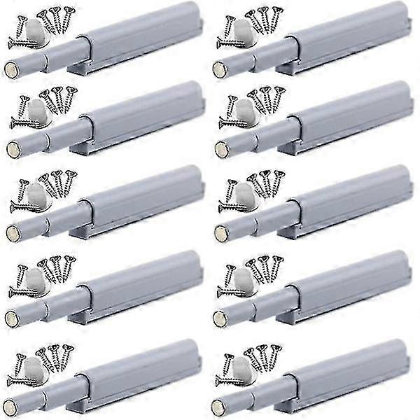 Push to Open Magnetic Cabinet Lock 10 Pieces Hands Free Door Catch for Drawer Closet