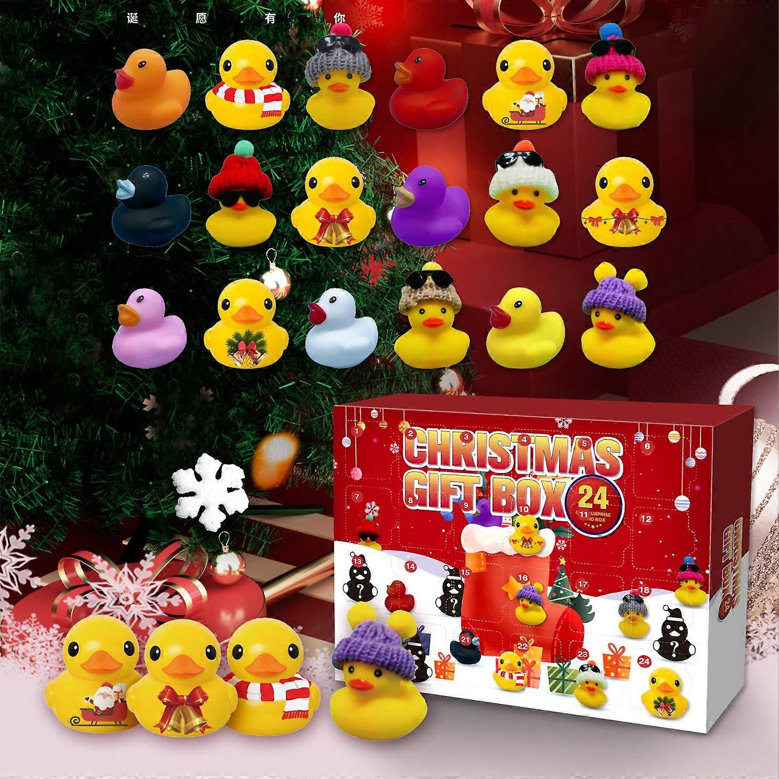 Children's Christmas Advent Calendar - Christmas Countdown Calendar with Rubber Duck Bath Toy - Christmas Countdown Fun Toy Gift - Model 3