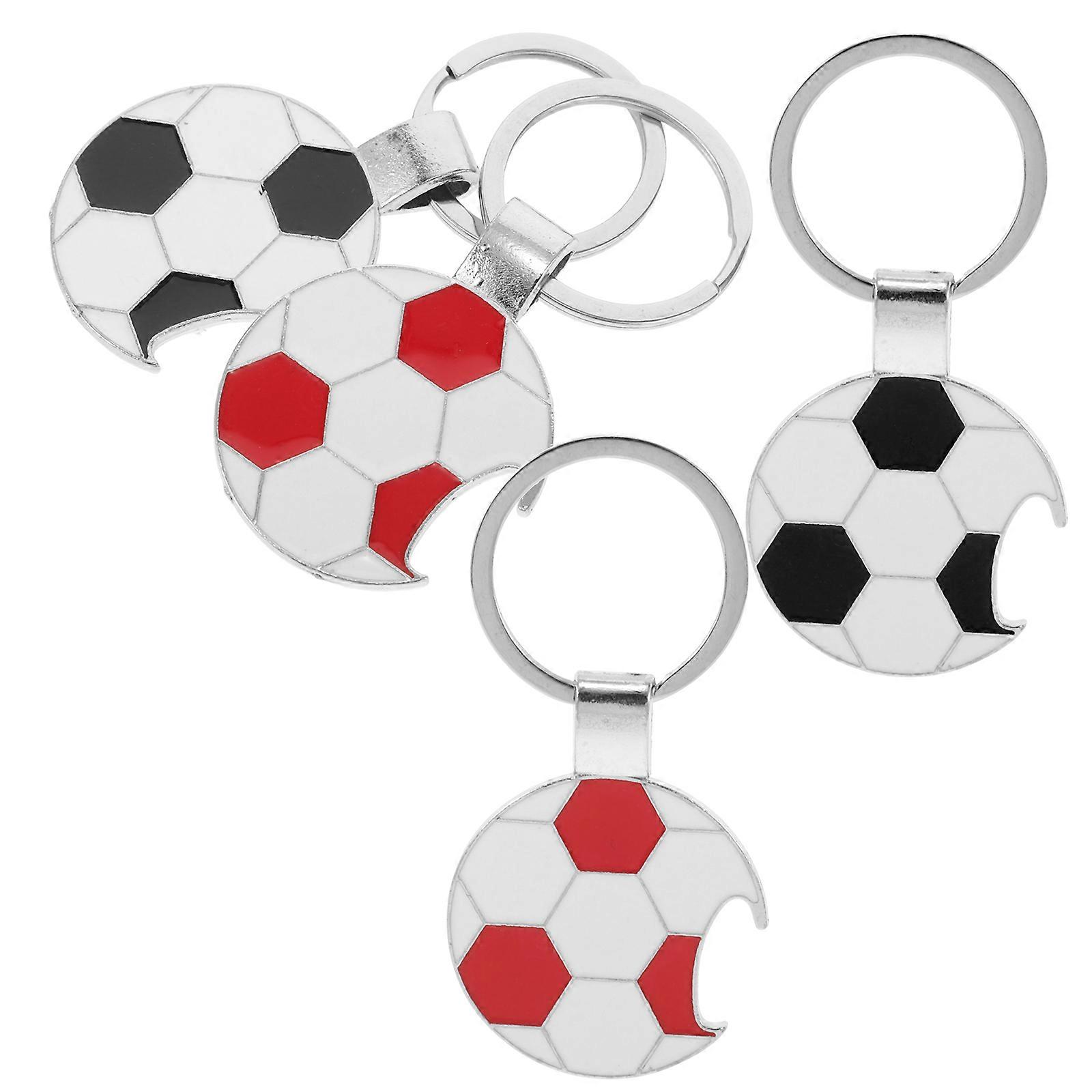 Durable Multi Soccer Keychain Bottle Opener Perfect for Football Party Favors and Backpack Decor 4pcs