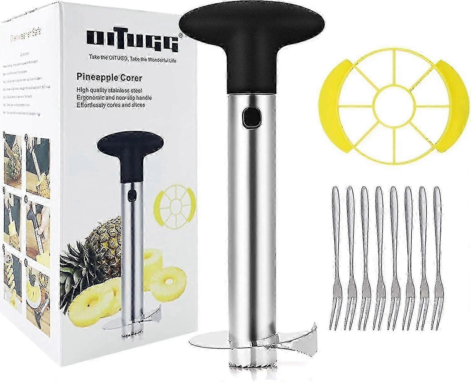 Pineapple Cutter Slicer And Corer: [3-in-1] Stainless Steel Pineapple Cutter For Pineapple Corer & Pineapple Peels &