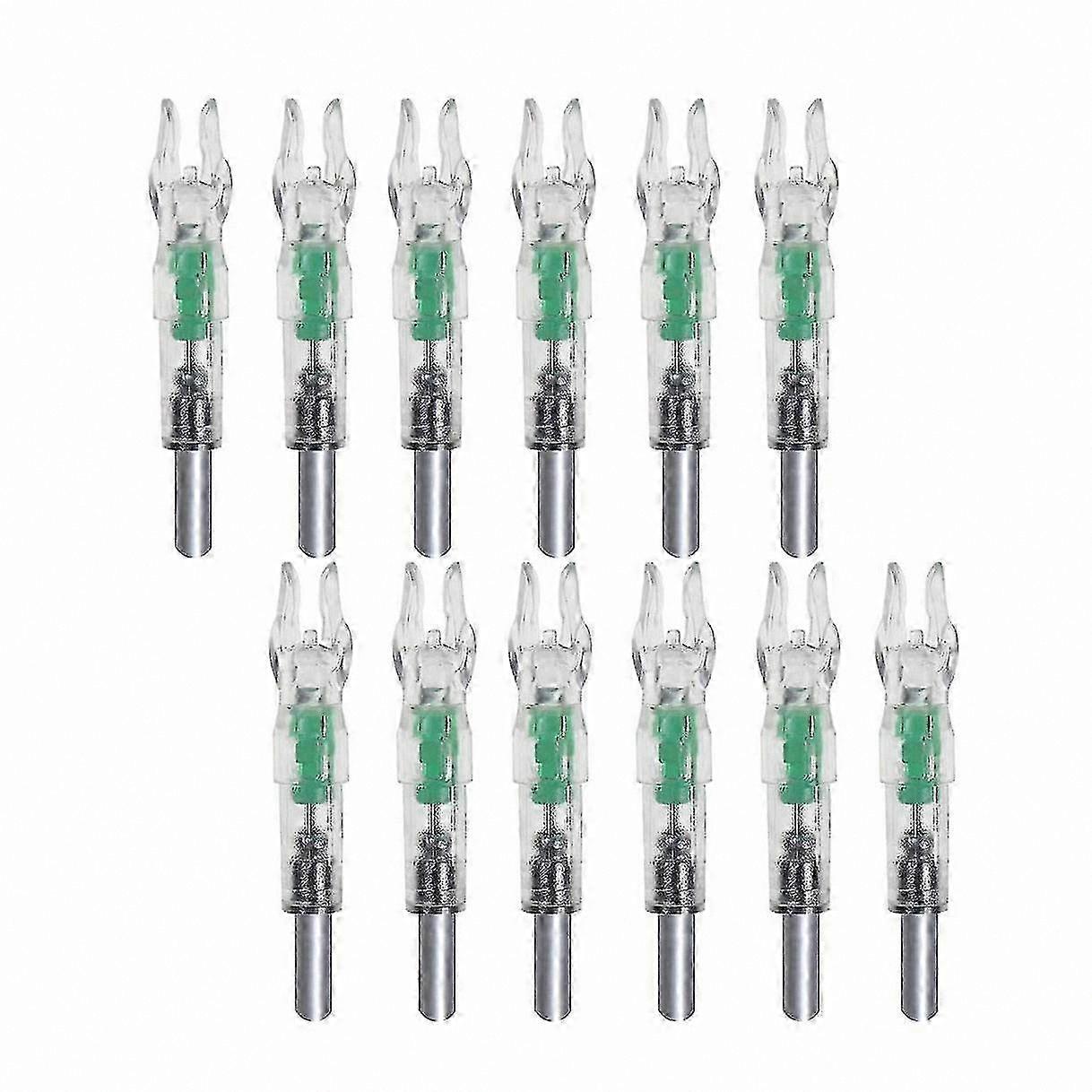 12 Pack LED Illuminated Nocks for 6.2mm Arrows Archery Hunting Accessory