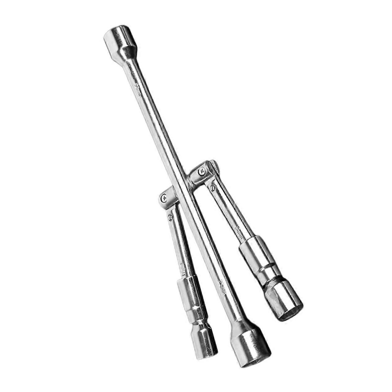 Car Tire Spanner Folding Lug Wrench 4-Way Wheel Nut Tool Collapsible Design Compatible with Most Vehicles