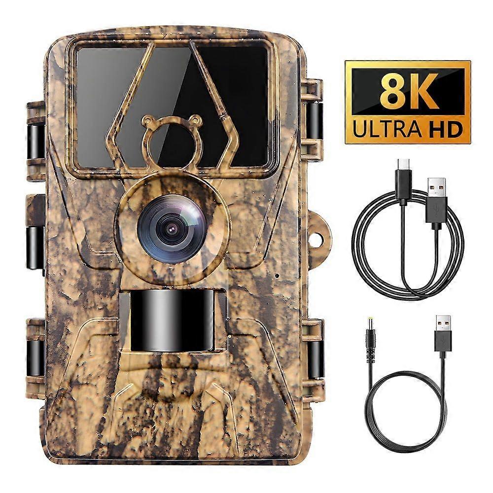 Game Camera WiFi 60MP/8k with No Glow Night Vision Waterproof,0.05s Trigger Motion Activated (Brown)