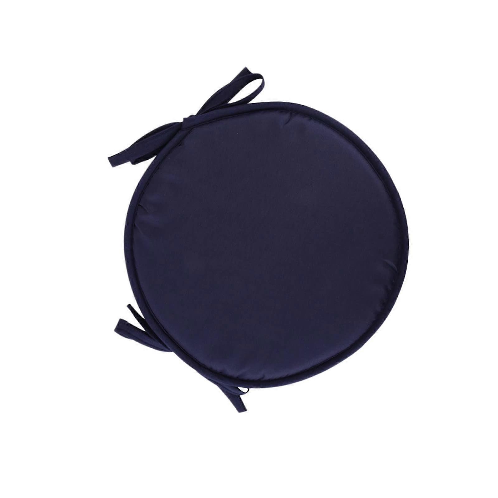 Round Chair Cushion Optional Double Size Thick Fabric Cushion With Straps Plain Design For Dining Chairs And Stools 1 Piece Standard Size B