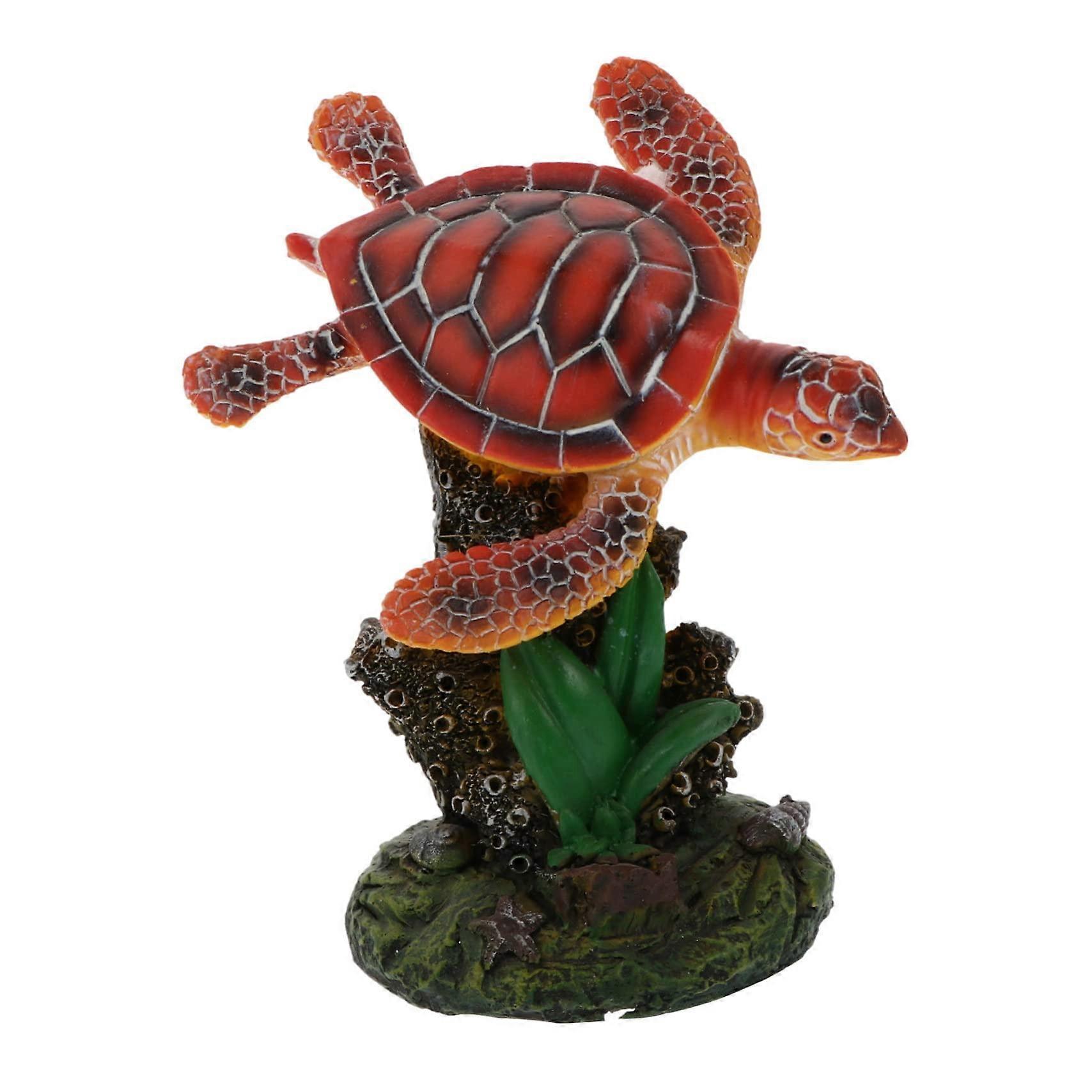 Fish Tank Ornament Resin Turtle Aquarium Decor Statue Turtle Shape Ornament Gift