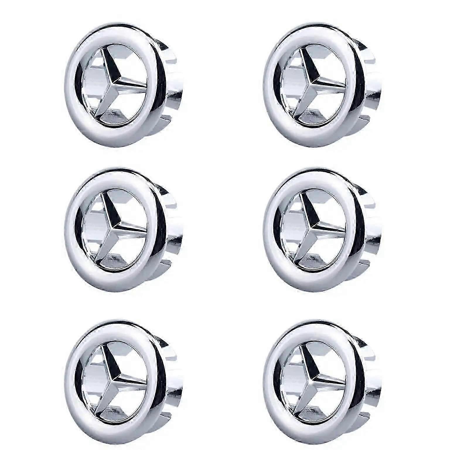 6 Pieces Sink Overflow Ring,Kitchen Overflow Round Cover,Sink Overflow Hole Trim,For Sink,Bathroom,Kitchen(Silver)