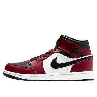 Nike Air Jordan 1 Mid Chicago Black Toe 554724069 universal para hombre, todo el año