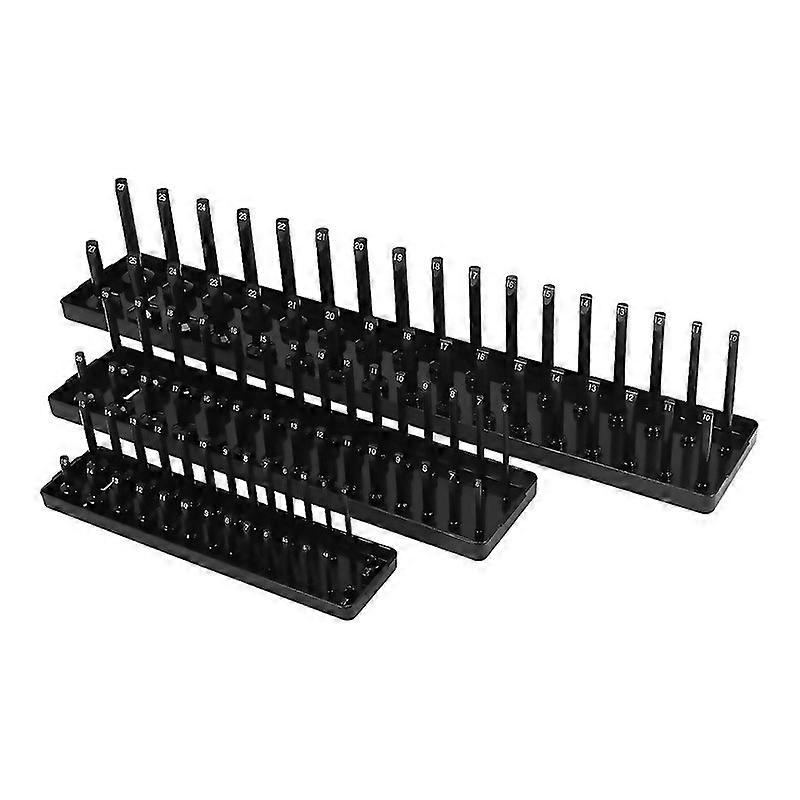 For 3pc Socket Organizer Tray Set Socket Trays 14inch 38inch 12inch Drive Deep And Shadow Socket