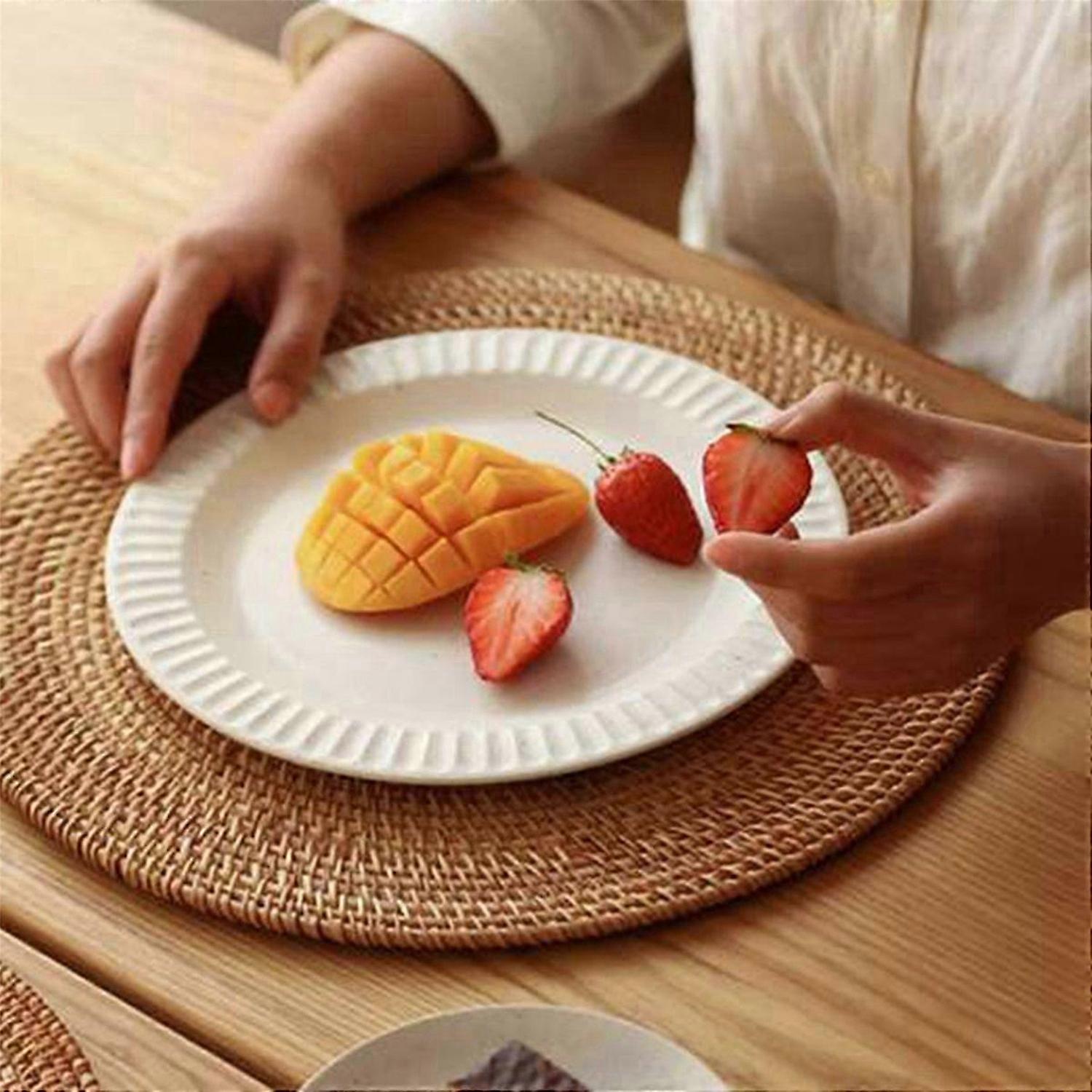 Sets de table tissés en rotin,Sets de table,Tapis de table chauffant antidérapant