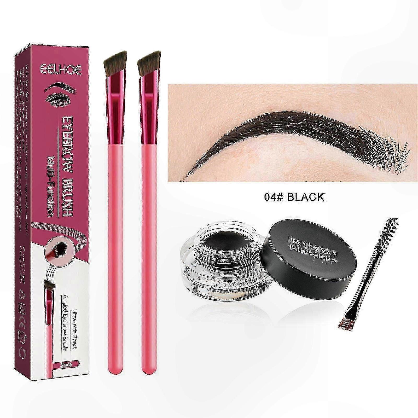 Multifunctional 4D Eyebrow Tool Set with Brush and Shadow for Home Beauty Application Featuring Cascading Design