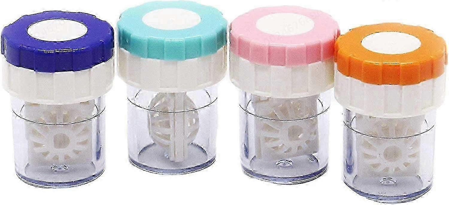 4-Piece Annual Contact Lens Case Set - Includes Cleaners and Washers for Lenses