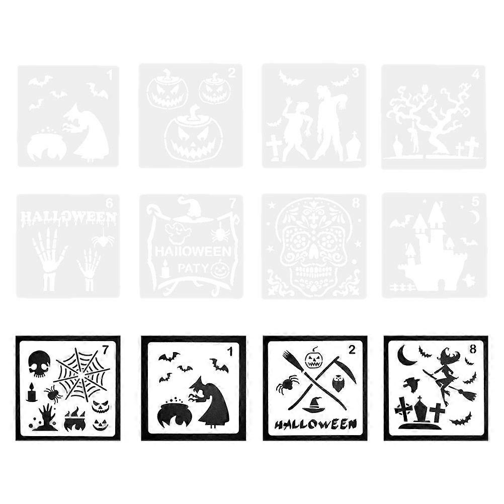 Halloween Painting Stencils Durable Plastic Painting Template with 12Pcs