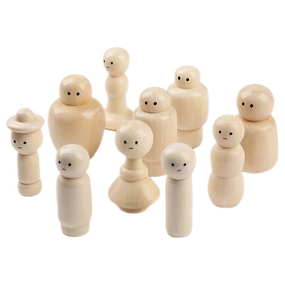 DIY Wooden Peg Dolls Unpainted for Art Projects 30Pcs Wooden Peg People