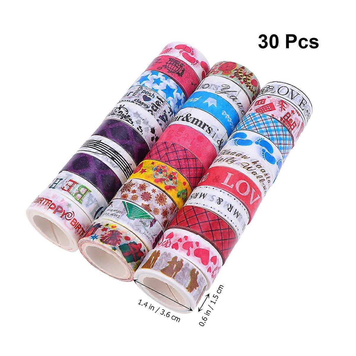 Adhesive Paper Sticker Washi Tape for Decoration 30 Rolls Japan Paper