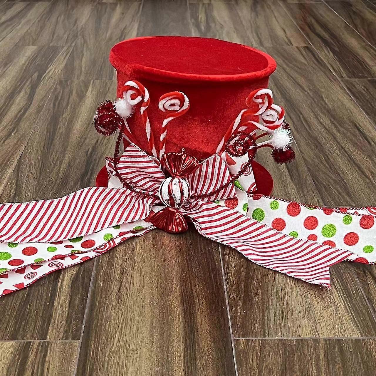 Christmas Tree Topper Decorations Compressible Foldable Candy Bow Tree Top Star