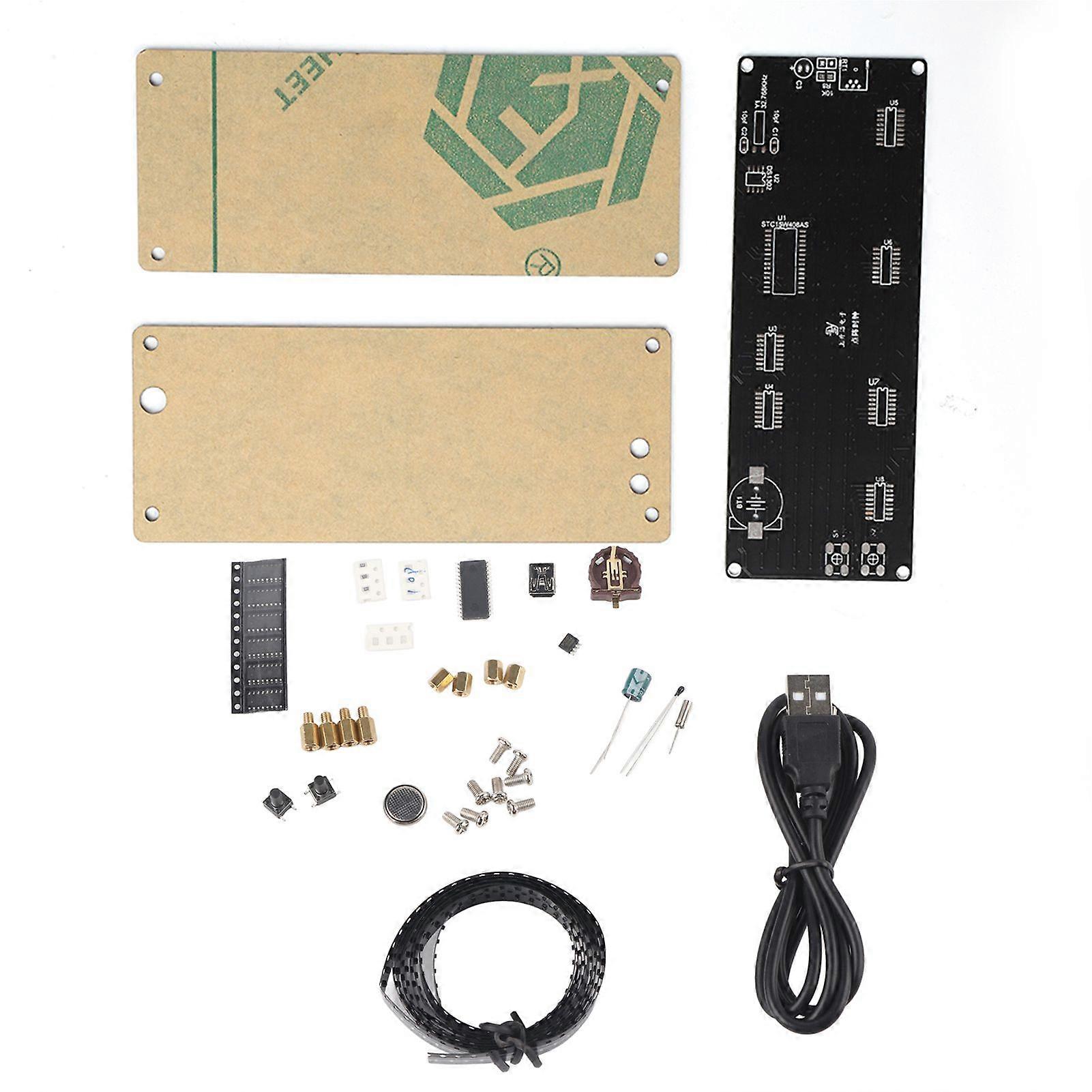 5V Patch Digital Lattice Electronic DIY Clock Kit in Acrylic Appearance with Temperature Prompt
