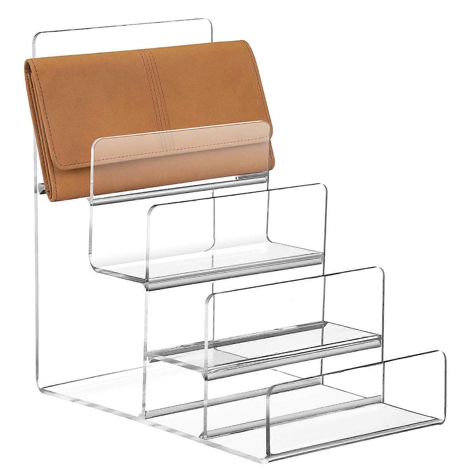 3Pcs Clear Acrylic Display Stand Four Layers for Display Storage Shelves