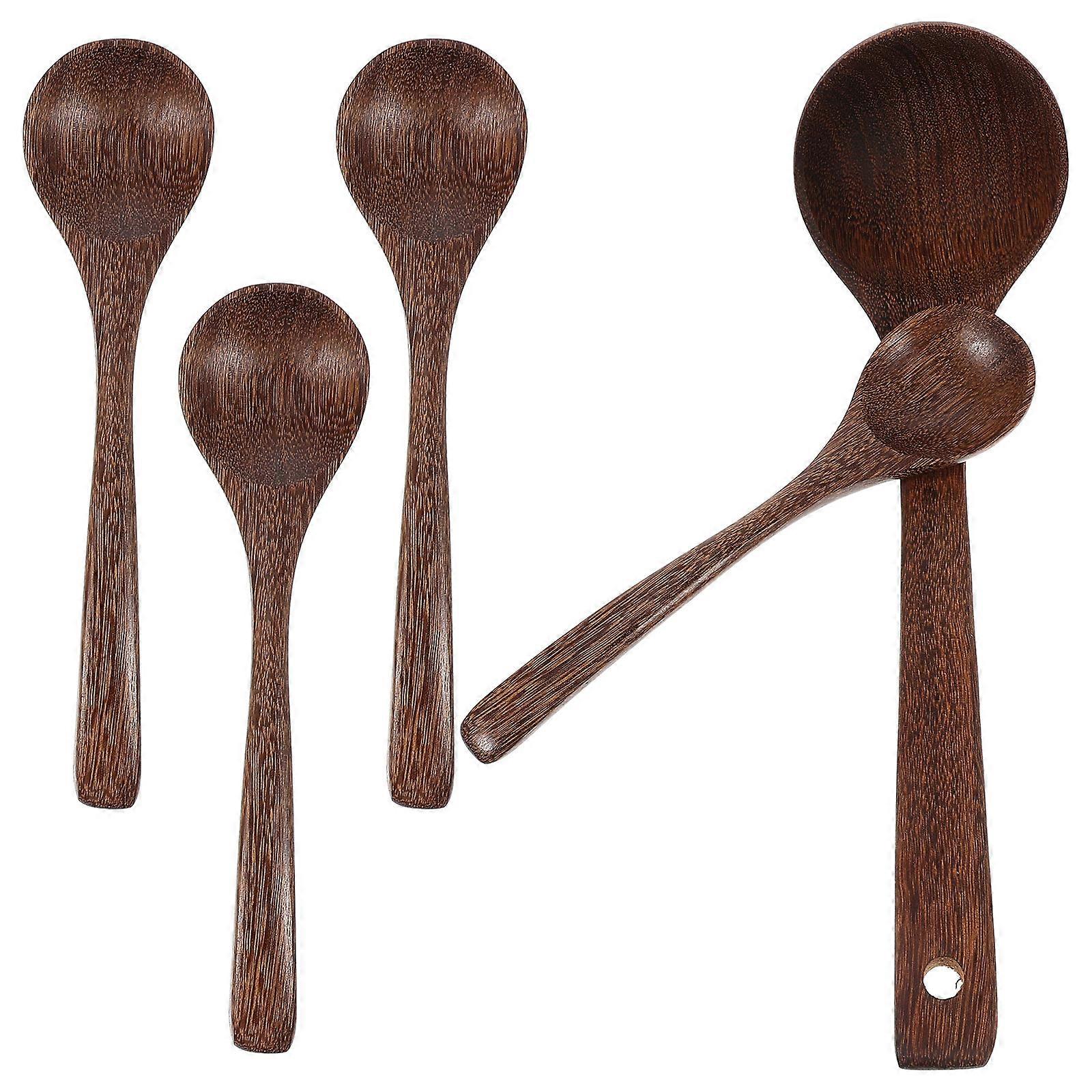 Wood Ladle Cooking Spoon 25Pcs Multi-Use Soup Spoon for Home