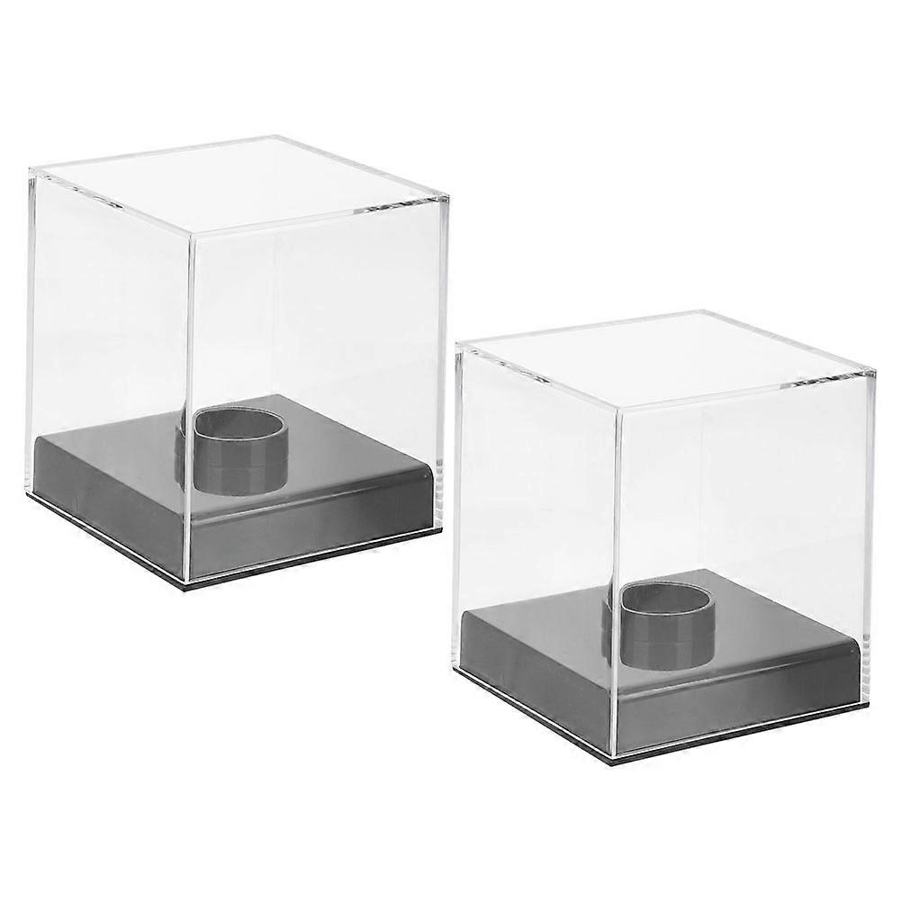 Figure Storage Box Clear Cube for Collectibles Office Use Transparent Acrylic Showcase 2Pcs