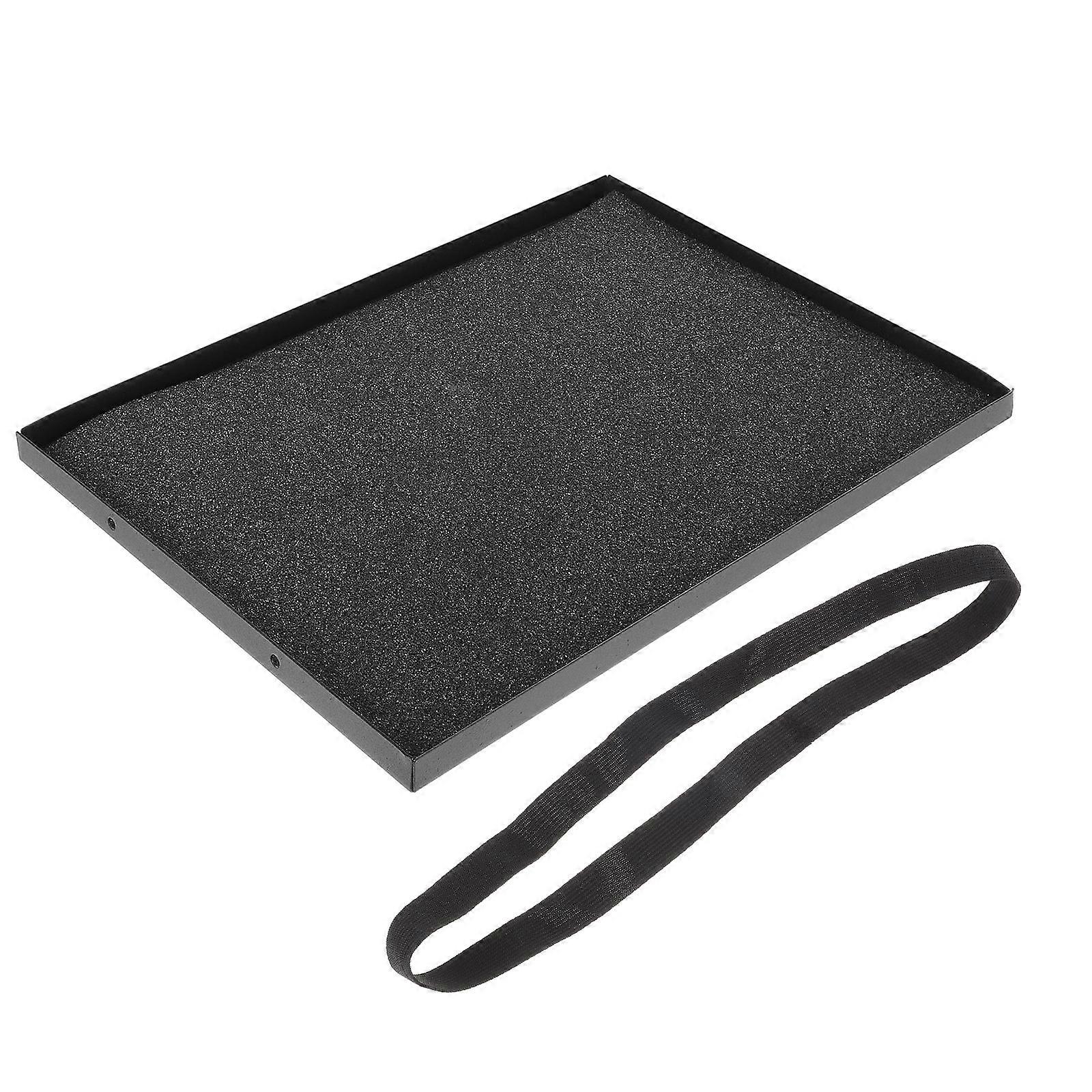 Flat Base Projector Stand Bracket Laptop Mount 39x29cm For Office Use Durable Design With Retaining Straps 1 Set