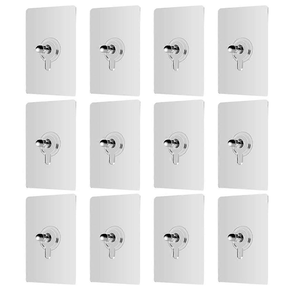 Hooks Hanging Wall Mounted Coat Hooks Home Improvement Carry Items Transparent Hips Material No Trace Removal 12Pcs