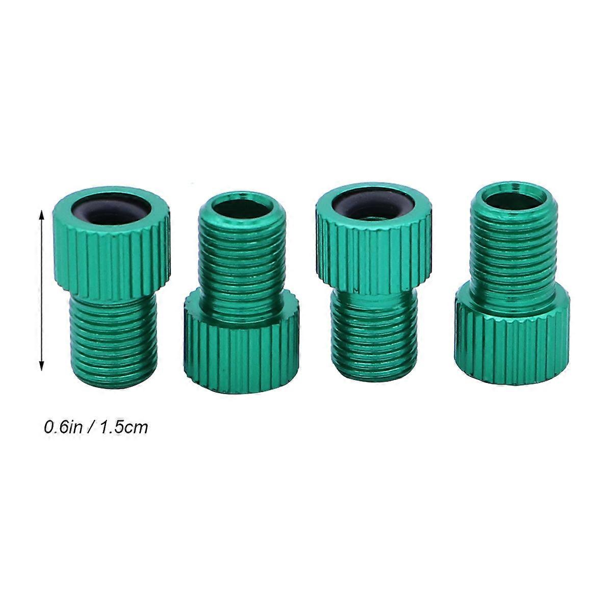 8 Pcs Cylindrical Aluminum Alloy Adapters for Converting to Valves During Bicycle Tire Repair in Green