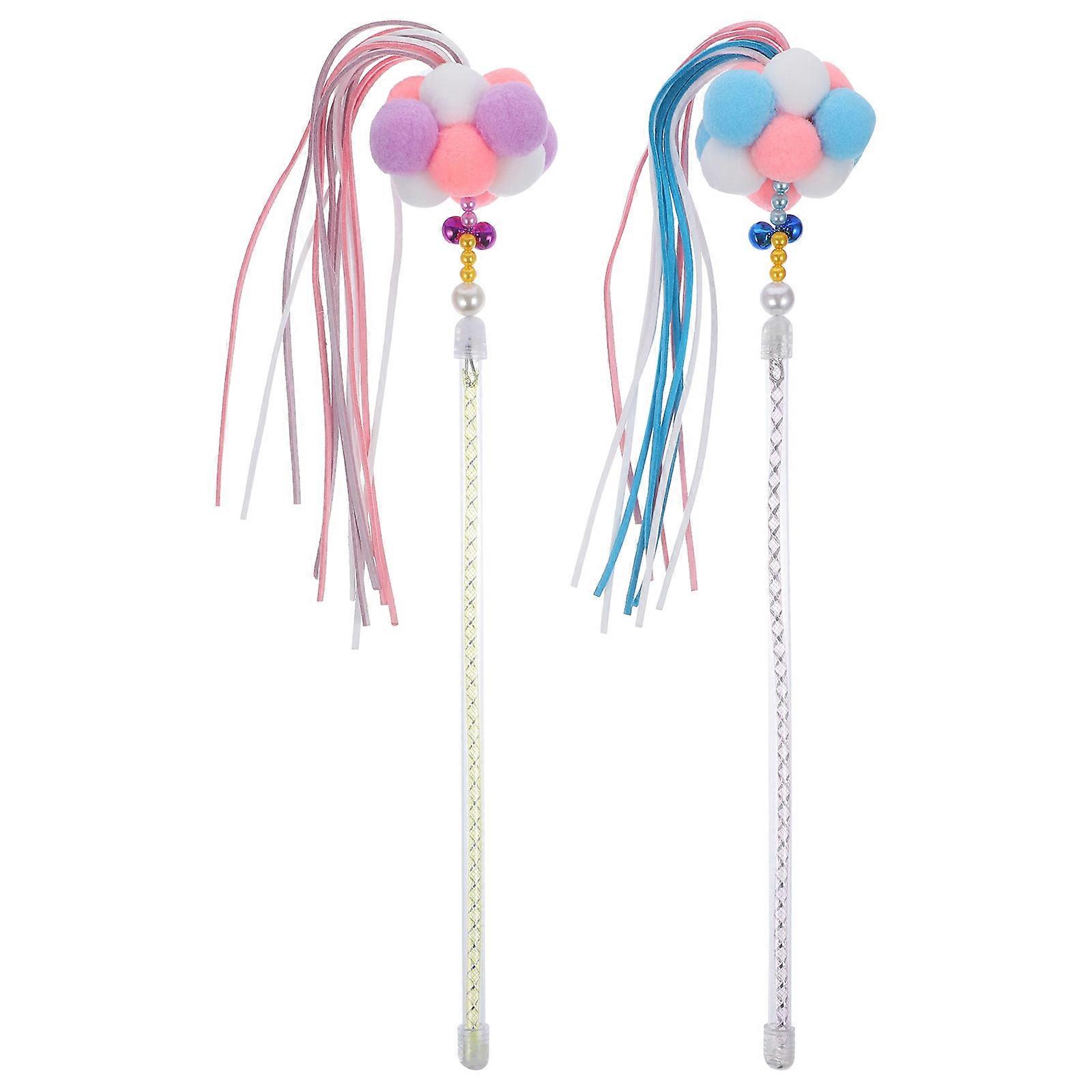 Household Kitten Accessory 8Pcs Cat Teaser Wand for Fun Interaction