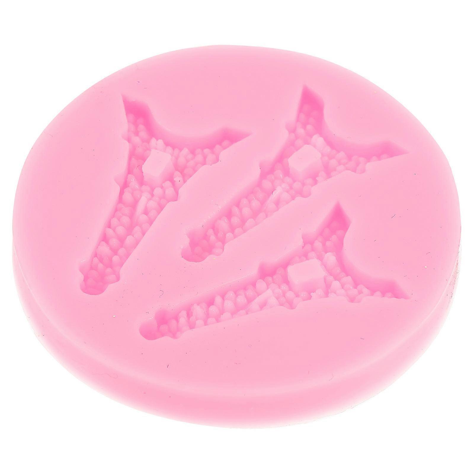 Fondant Mold Tower Shape Silicone for Baking Use 2Pcs Pink Tools